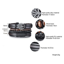 Charger l'image dans la galerie, Gratuit-Ensemble de bracelets tressés en cuir (4pcs)